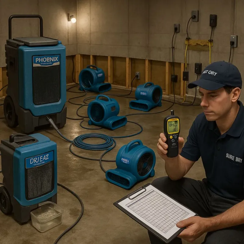 Structural Drying and Dehumidification process in Howell, MI